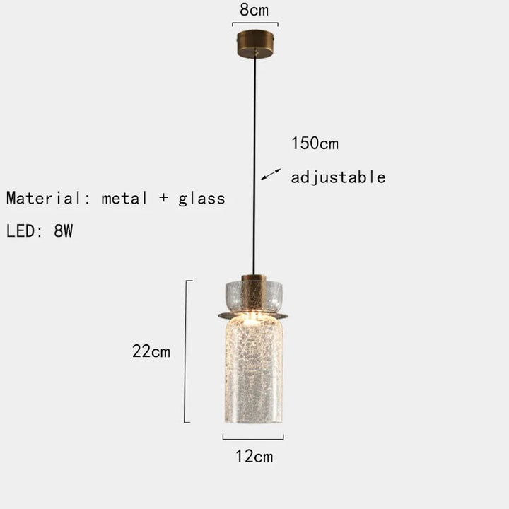 Skanto | Moderne Kreativ Glass Pendellampe med Sprukket Effekt