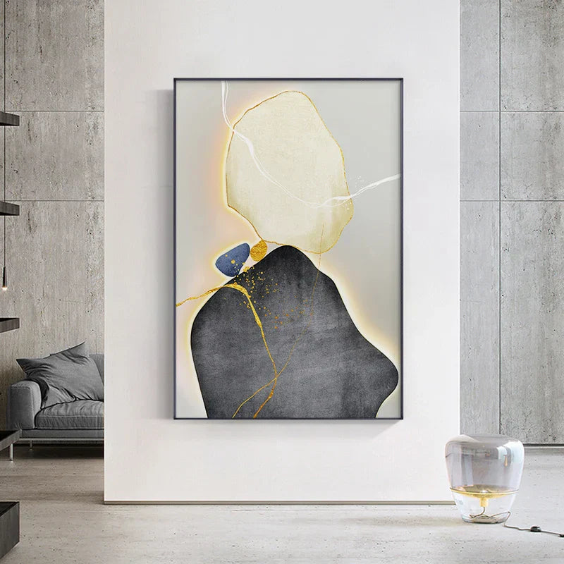 Moderne Abstrakt Nordisk Zen Stein Veggkunst Fine Art Lerret Utskrifter Nøytrale Toner Geomorfisk Design Bilder For Moderne Interiør | Skanto