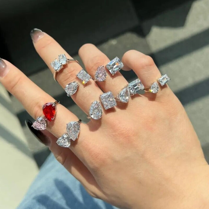 Skanto | Vann Dråpe Zircon Chic Justerbar Ring