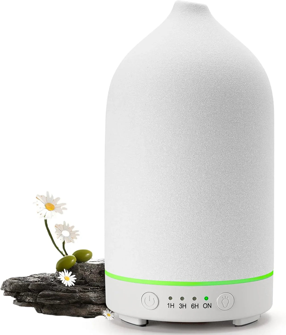 Skanto | Aromisca Keramisk Aroma Diffuser | 100 ml Ultralyd Luftfukter | 7 LED Farger & Timer | Håndlaget Design | EU Støpsel