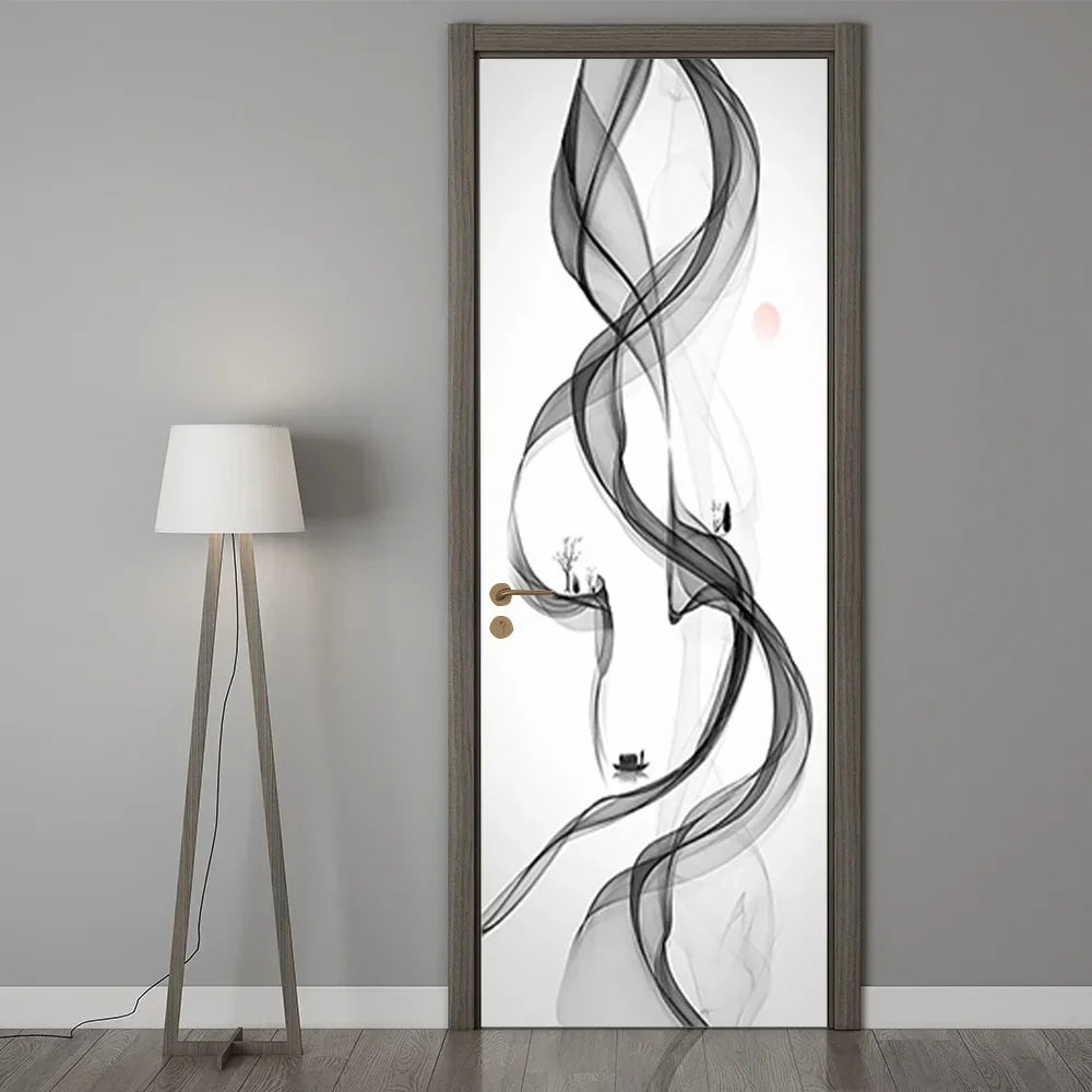 Moderne Abstrakt Perle Geometrisk Dørklistremerke Mural Avtakbar PVC Vinyl Peel N Stick Veggkunst Mural Klistremerke For Innendørs Dører Kreativ DIY Hjem Deko | Skanto