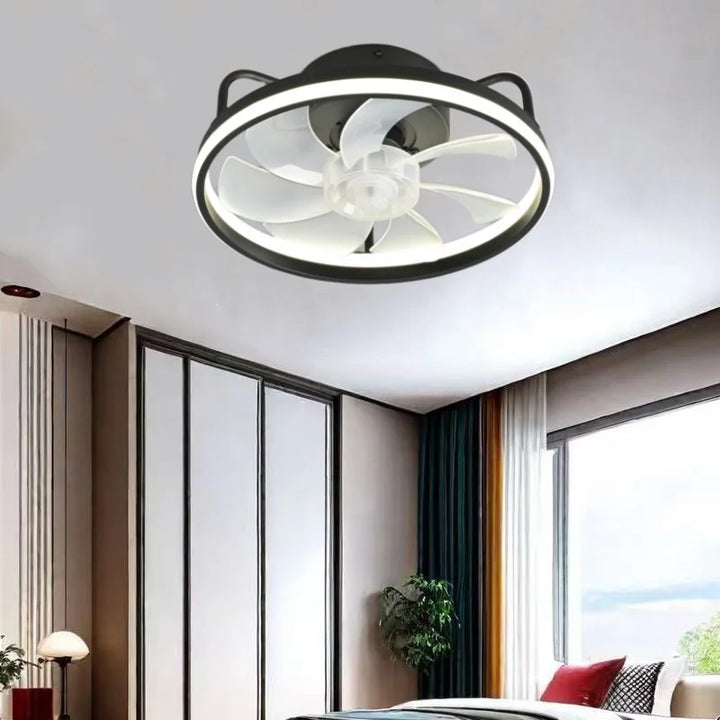 Moderne LED Taklampe Vifte med DC-motor - 6 Hastigheter, Timer, Lav Etasje Loftsvifte, Fjernkontroll Dekorativ Lys | Skanto