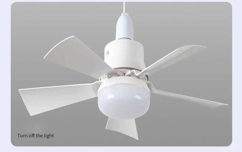 30W E27 Takvifte Lys med Fjernkontroll - LED Dimming Funksjon, Intelligent Stille Vifte for Soverom & Stue | Skanto