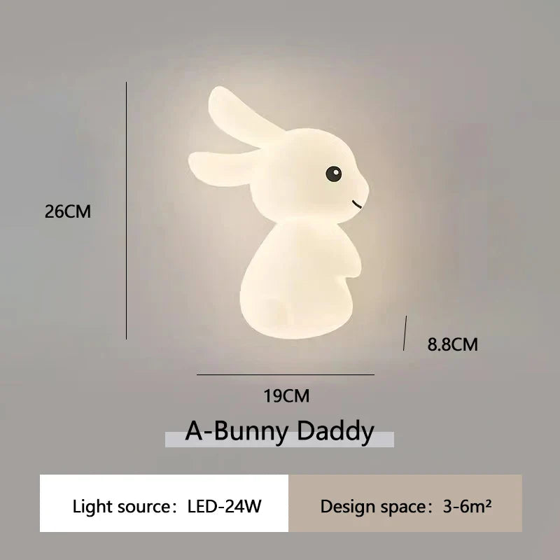 RabbitGlow Lampe - Leken LED Barnas Vegglampe Skanto