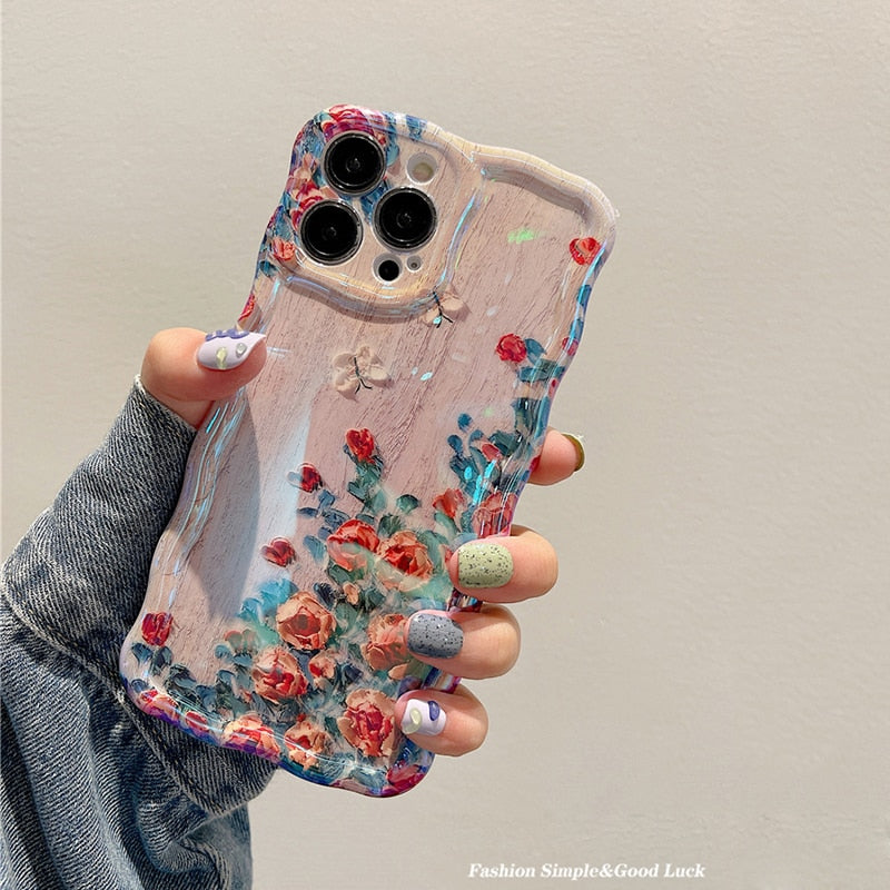 Skanto | Blossom Glow Blomster Mønster iPhone Etui