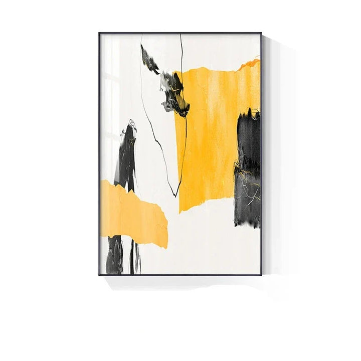 Fargerik Minimalistisk Abstrakt Veggkunst Fine Art Lerretsutskrifter Oransje Gult Svart Beige Bilder For Stue Spisestue Nordisk Hjemmedekor | Skanto