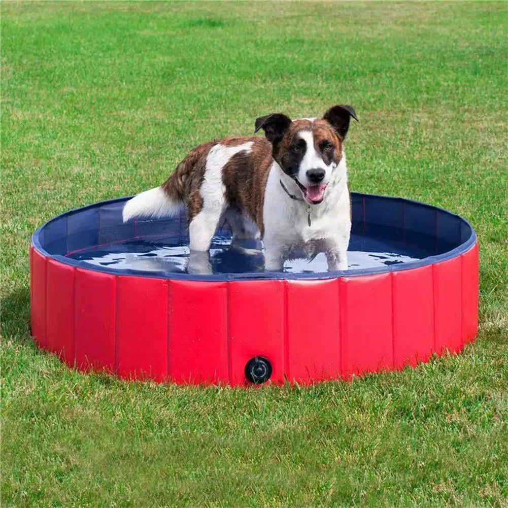 Sammenleggbar PVC hundepool med dreneringsventil Skanto