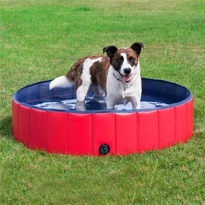 Sammenleggbar PVC hundepool med dreneringsventil Skanto