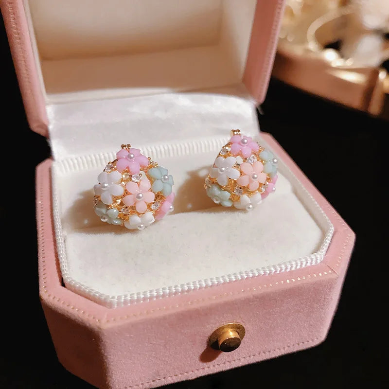 Skanto | Zircon Perle Blomst Elegante Ører