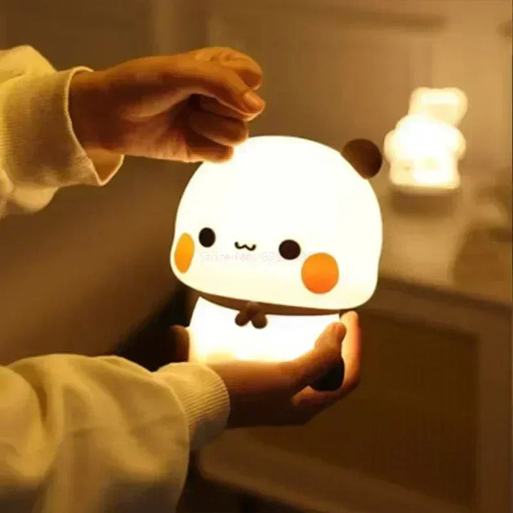 Skanto | LED Nattlys Bjørn Panda Bubu og Dudu Lampe Søte Tegneserie Nattlys Leketøy Gaver Dyr Perifer Soverom Dekorativ Stue