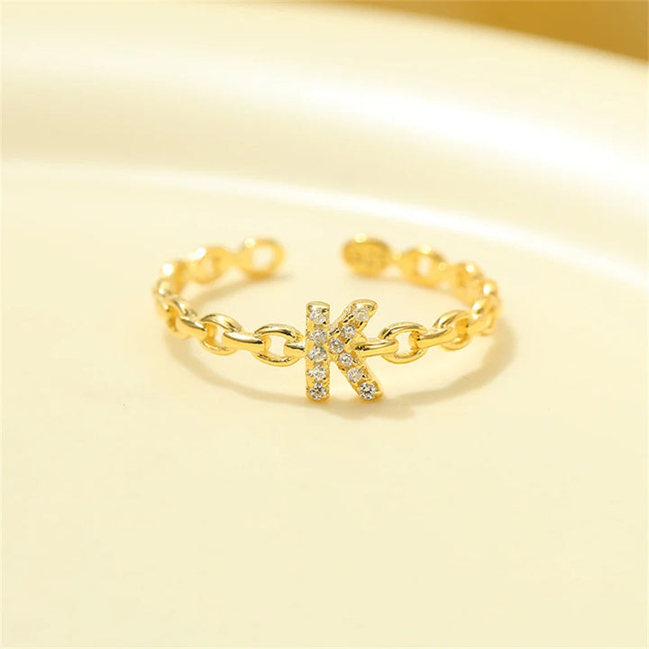 Skanto | Delikat Diamant Bokstav Initial Ring