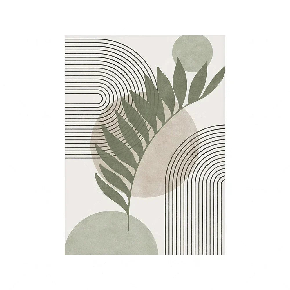 Sage Green Beige Minimalist Abstract Botanisk Veggkunst Fine Art Lerretsutskrifter Bilder For Stue Spisestue Nordisk Hjem Deko | Skanto
