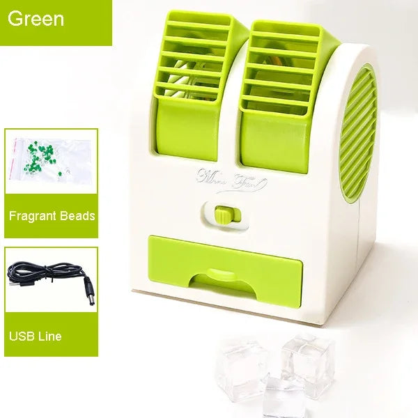 Dual-Outlet Turbo Cooling Desk Humidifier Fan | Skanto