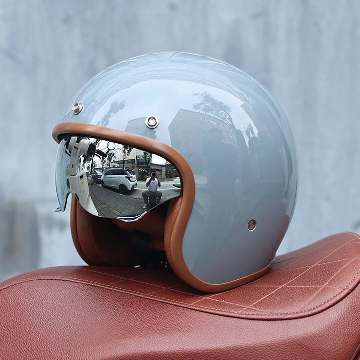 Frendorf | Retro Motorsykkel Hjelm 3/4 Åpen Ansikt – Valor