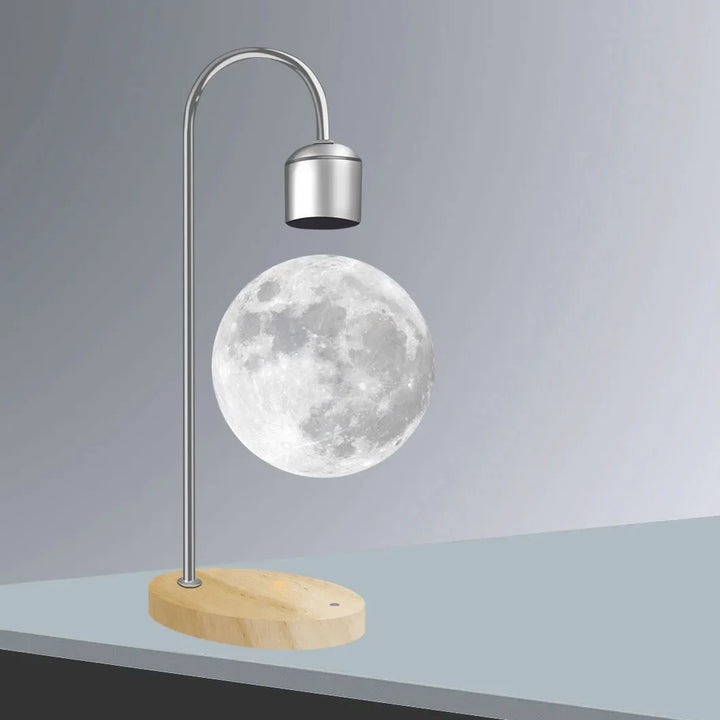 Skanto | LED Måne Lampe med Magnetisk Levitasjon og Trådløs Lading