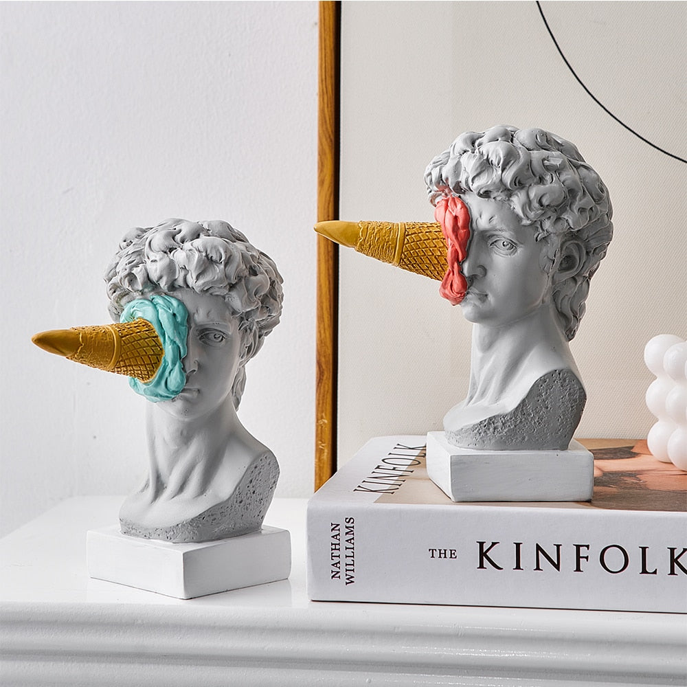 Skanto | David Figur med Iskrem Hjem Dekorasjon Skulptur