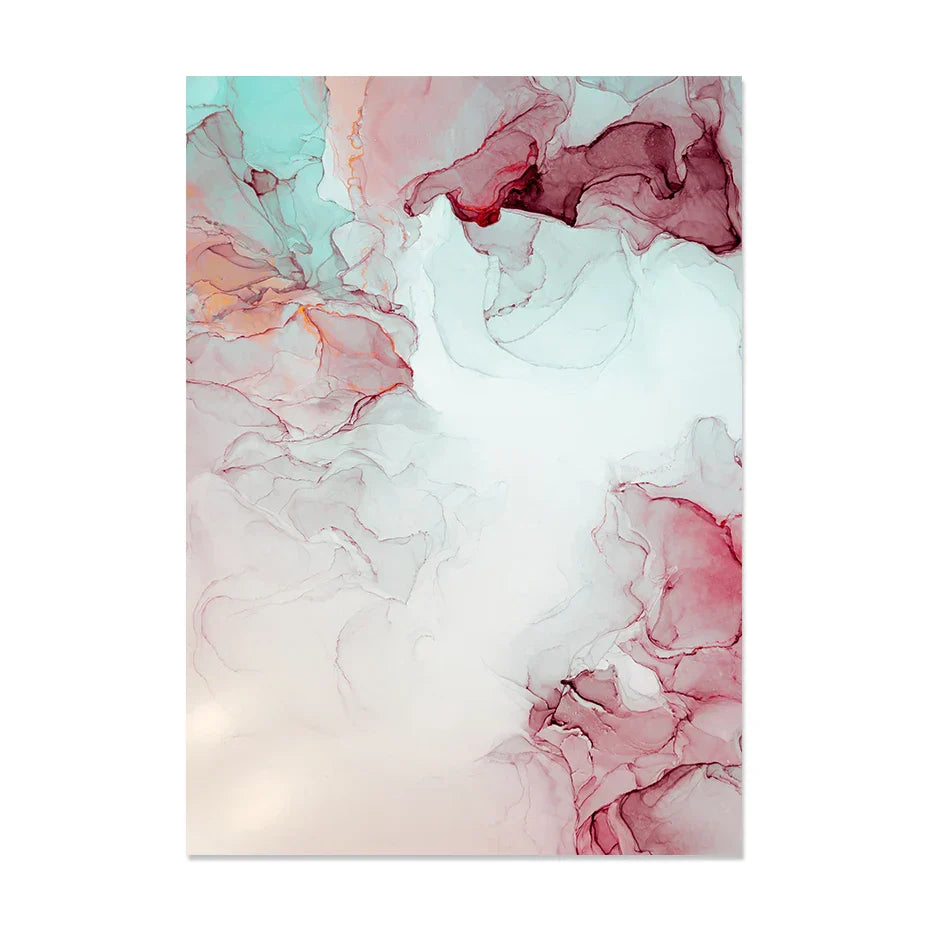 Abstrakt Minimalistisk Rosa Blekk Marmor Trykk Veggkunst Fine Art Lerret Utskrifter Bilder For Stue Soverom Hotellrom Kunst Dekor | Skanto