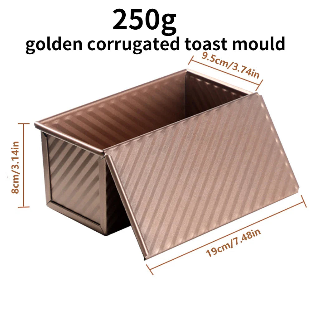 Skanto | Premium Non-stick Aluminiumlegering Toastbokser med lokk - Ulike størrelser (250g/450g/600g/750g/900g/1000g) for baking av brød og kaker