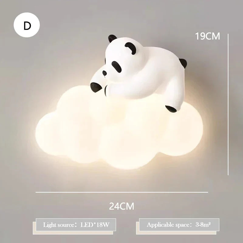 PandaGlow Lampe - Søt LED Vegglampe for Barn Skanto