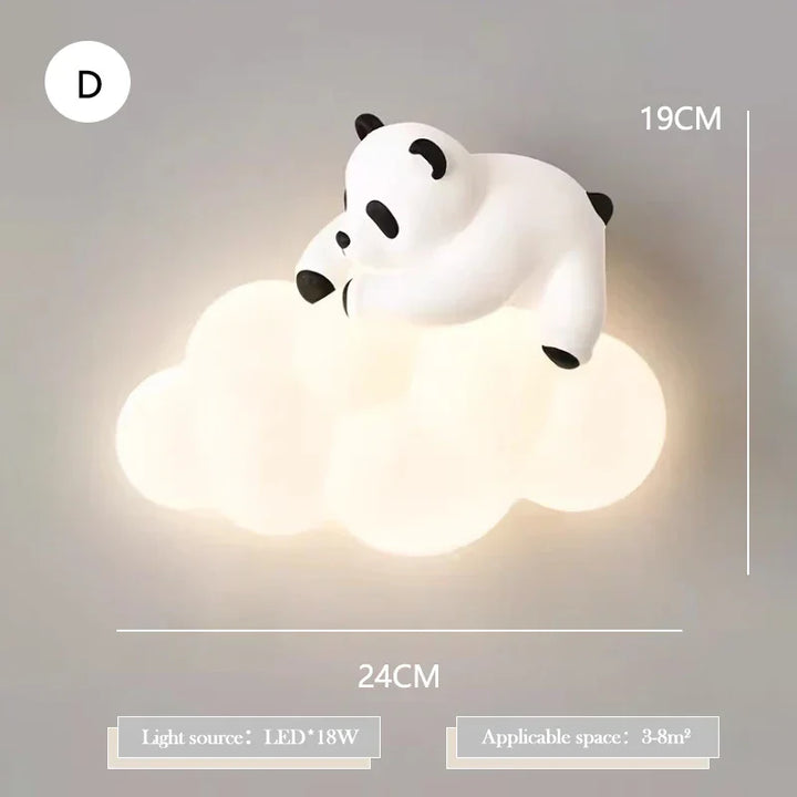 PandaGlow Lampe - Søt LED Vegglampe for Barn Skanto