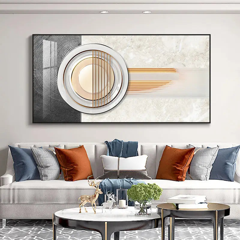 Moderne Estetikk Abstrakt Sol & Måne Veggkunsts Fine Art Lerretsutskrifter Bilder For Luksus Loft Stue Spisestue Livsstil Kunst Dekor | Skanto