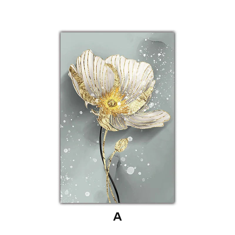 Moderne Abstrakt Maleri Splash Blomster Veggkunst Fine Art Lerret Utskrifter Plakater Elegant Botanisk Bilder For Stue Dekor | Skanto