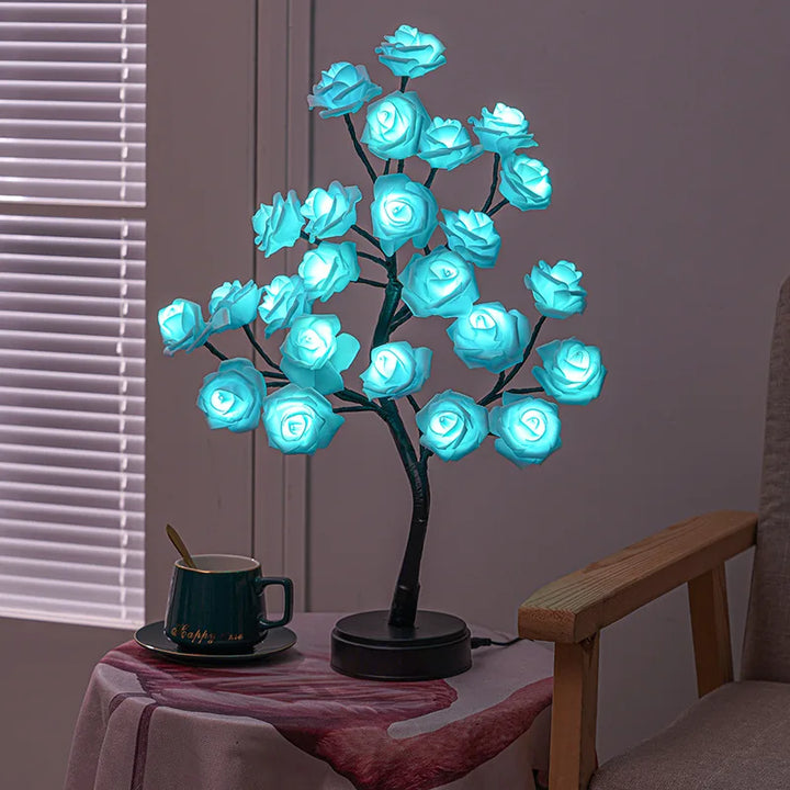Skanto | RGB Rose Flower Tree Lights 24LED USB Batteri Bordlampe Fairy Natt Lys Hjem Fest Jul Bryllup Soveroms Dekorasjon Gave