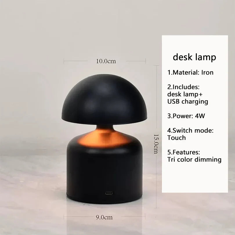Skanto | LumoVerde LED bordlampe | Oppladbar | 3 fargetemperaturer & berøringsdimmer | 4W | 5V