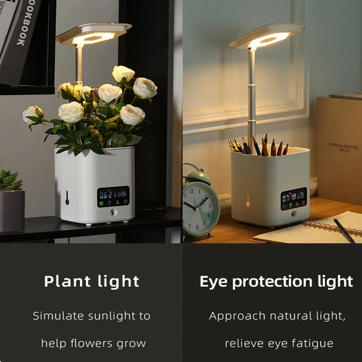 Skanto | Multifunksjonell smart hydroponisk plantepotte med kalender, diffuser og skrivebordslampe
