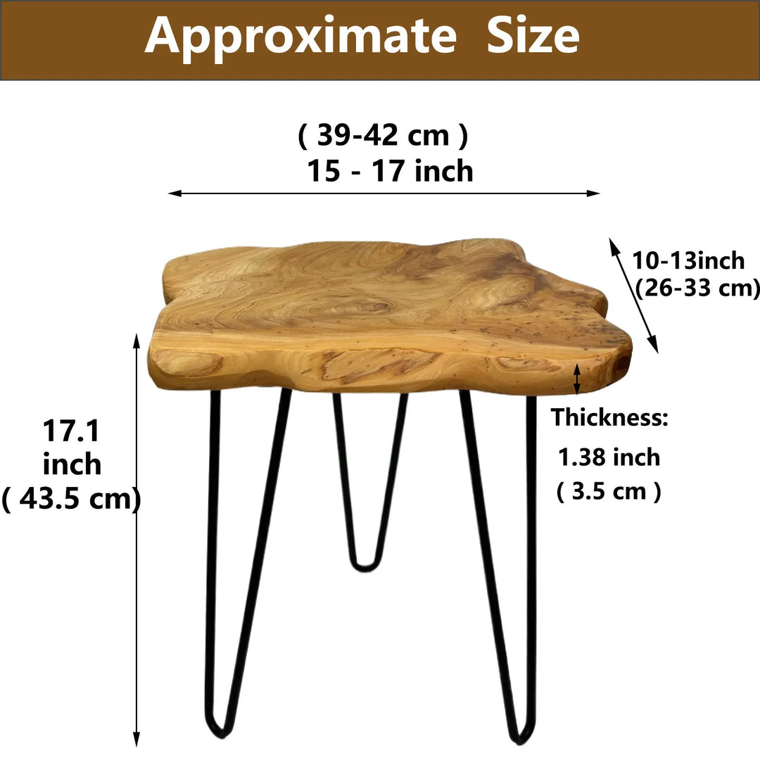 Skanto | Tre Sidebord med Naturlig Kant Nattbord Plantebord