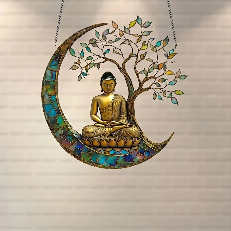 Skanto | Akryl Solfanger ZenLight | 2D Buddha Dekor | Vindu & Hjem Tilbehør | Spirituell Romdesign