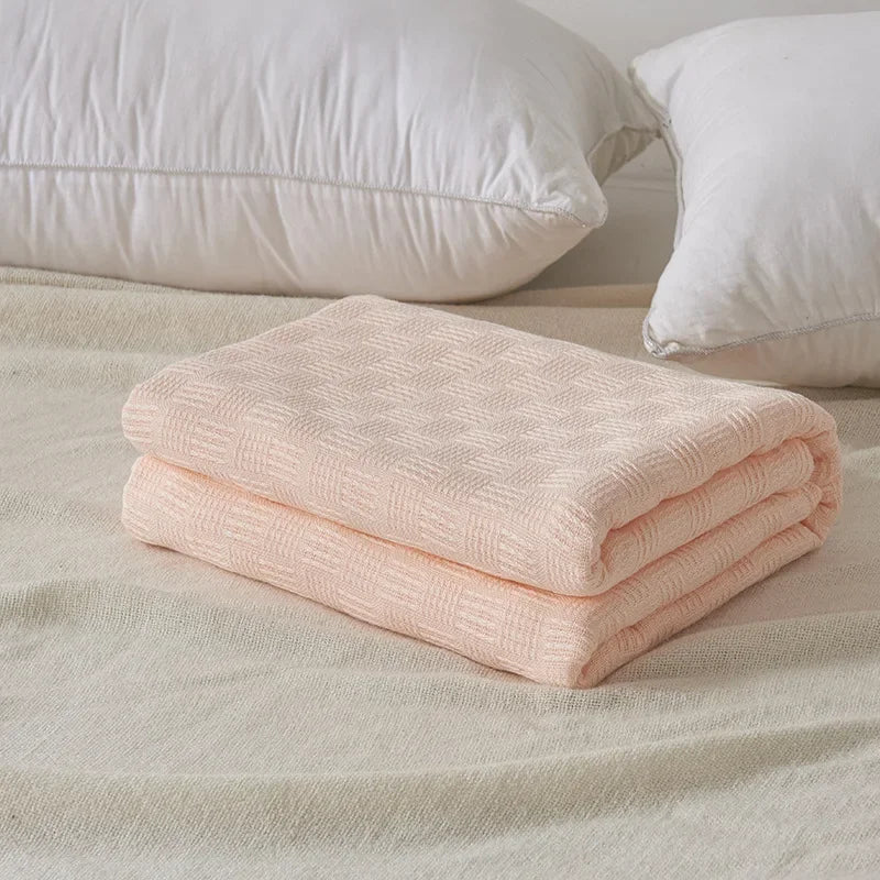 Skanto | Bomullsgauze teppe Aurelina | 100 % bomull | Pustende & Hudvennlig | Perfekt for sofa, seng & kontor