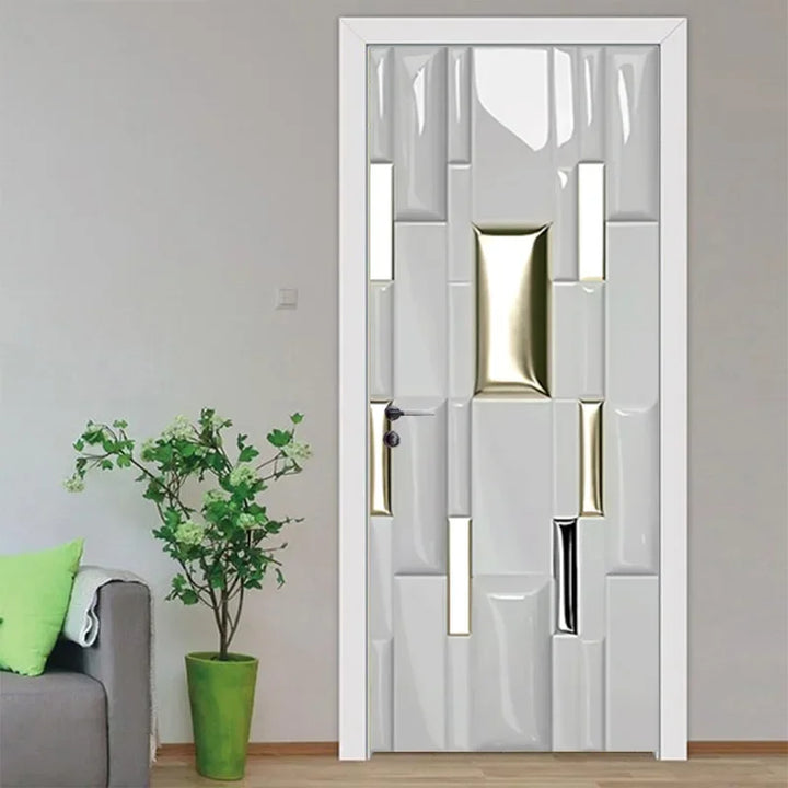 Moderne Abstrakt Perle Geometrisk Dørklistremerke Mural Avtakbar PVC Vinyl Peel N Stick Veggkunst Mural Klistremerke For Innendørs Dører Kreativ DIY Hjem Deko | Skanto