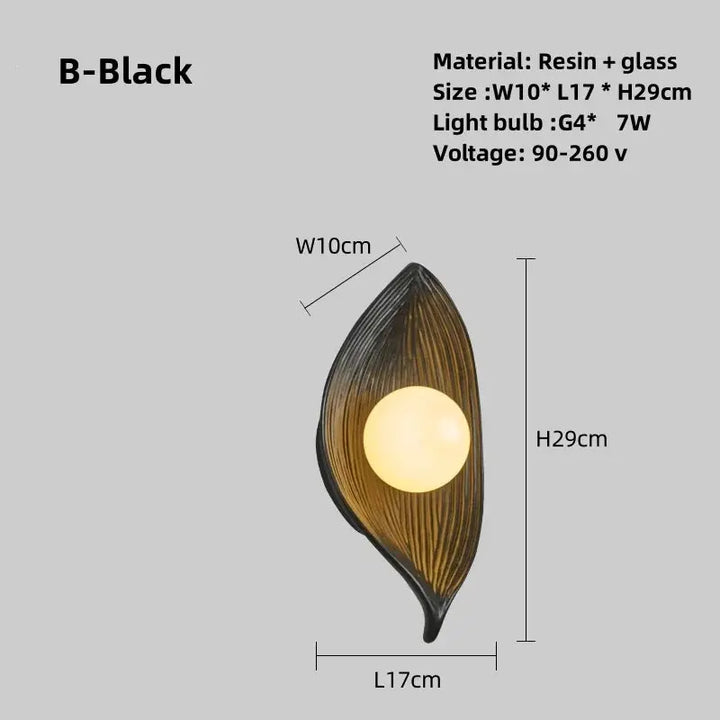 Skanto | Vegglampe LED blad gull Elegant
