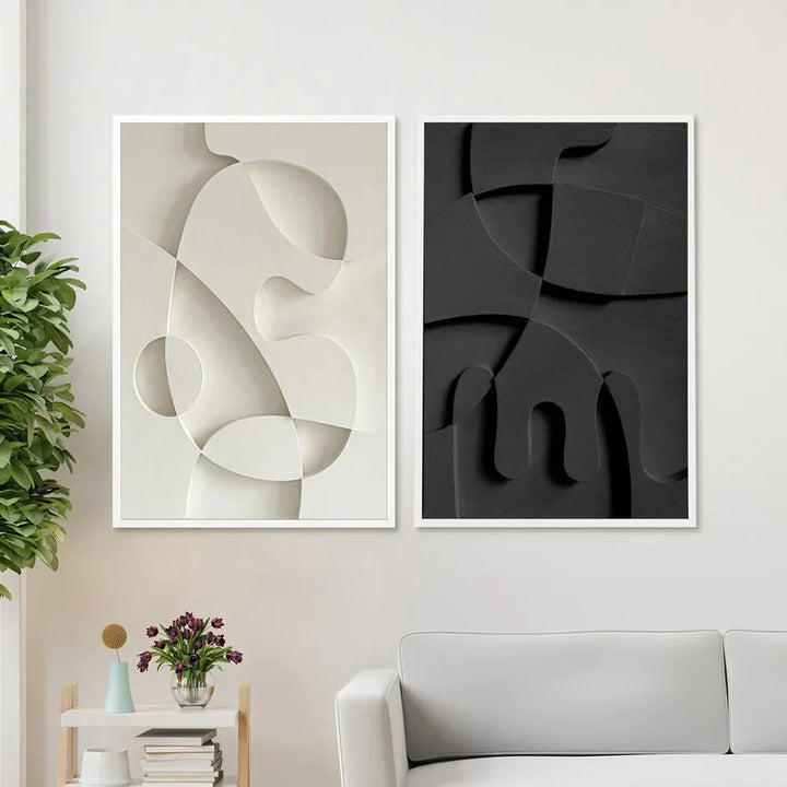 Abstrakt Minimalistisk 3d Design Veggkunst Kunstneriske Lerretstrykk Bilder For Moderne Leilighet Stue Spisestue Hjemmekontor Dekor | Skanto