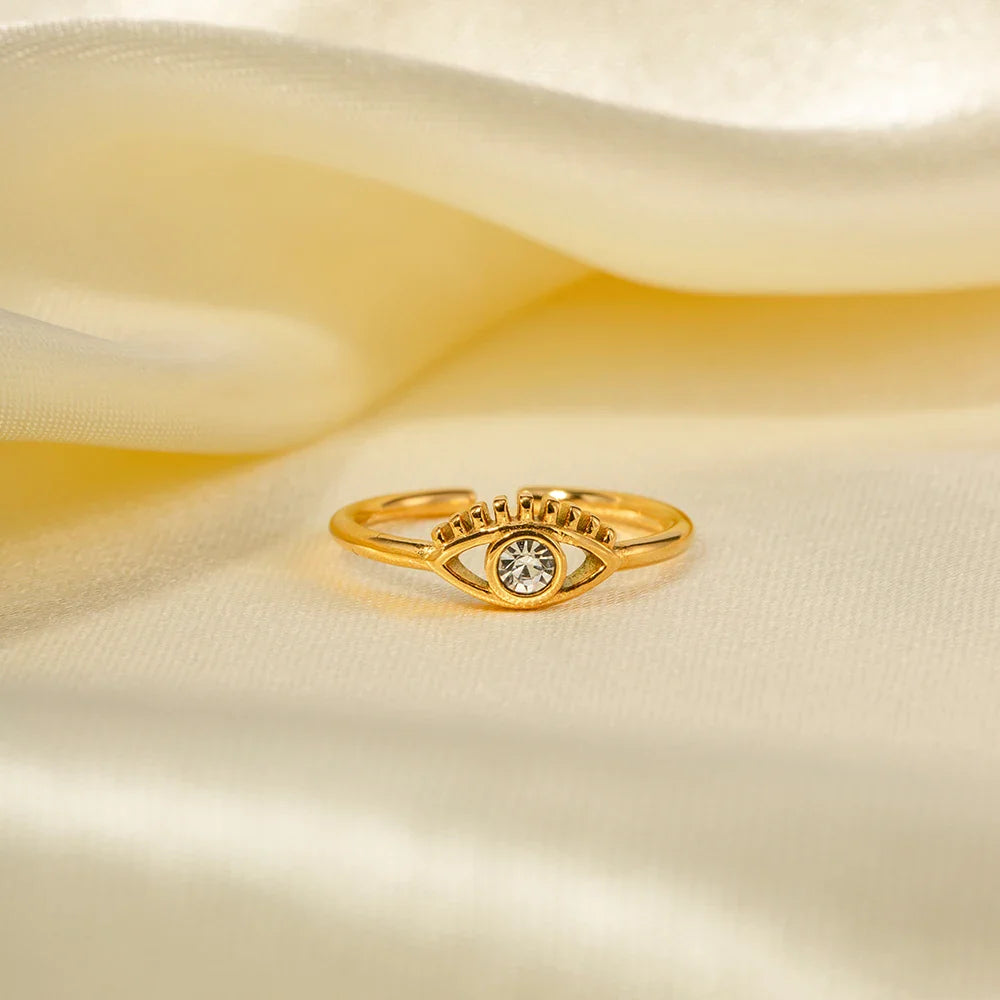 Skanto | Justerbar 18k Diamant Senter Ondt Øye Ring