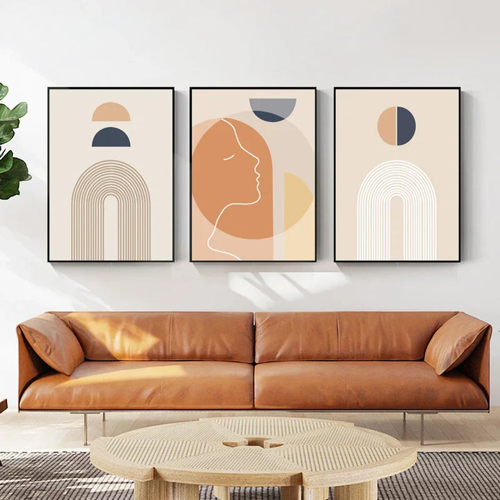 Minimalist Abstrakt Solgeometri Veggkunst Fine Art Lerretsutskrifter Bilder For Stue Soverom, Hjemmekontor Kunst Dekor | Skanto