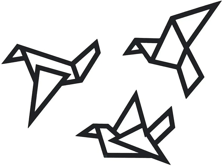 Sett med 3Pcs Jern Geometriske Fugler 3d Veggdekorasjon For Nordisk Stue Spisestue Soverom Veggdekor | Skanto