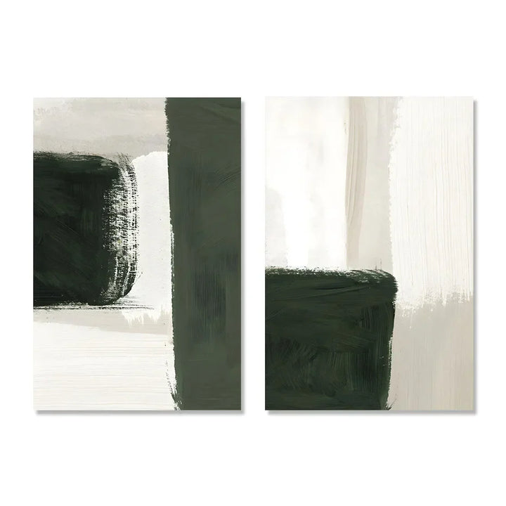 Moderne Abstrakt Grønn Beige Hvit Penselstrøk Lærret Utskrifter Nordisk Veggkunst For Moderne Stue Hjem Decor Kunstverk | Skanto