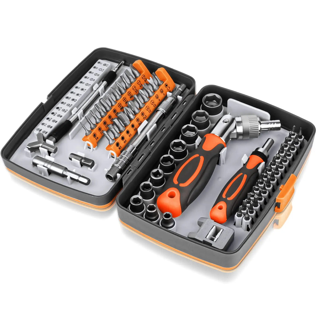 Skanto | 68-i-1 Tange Skrutrekker Sett med Magnetiske Bits & Forlengelsesstang – FortiDrive