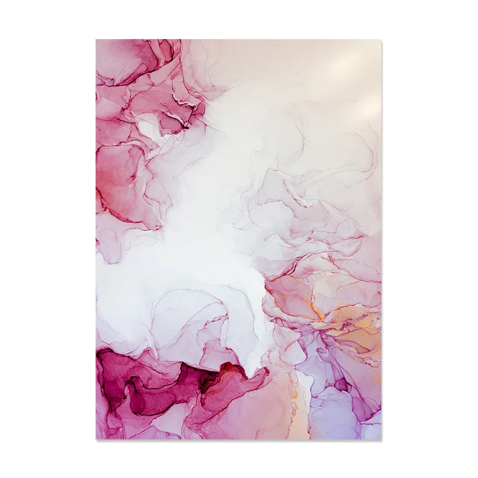 Abstrakt Minimalistisk Rosa Blekk Marmor Trykk Veggkunst Fine Art Lerret Utskrifter Bilder For Stue Soverom Hotellrom Kunst Dekor | Skanto
