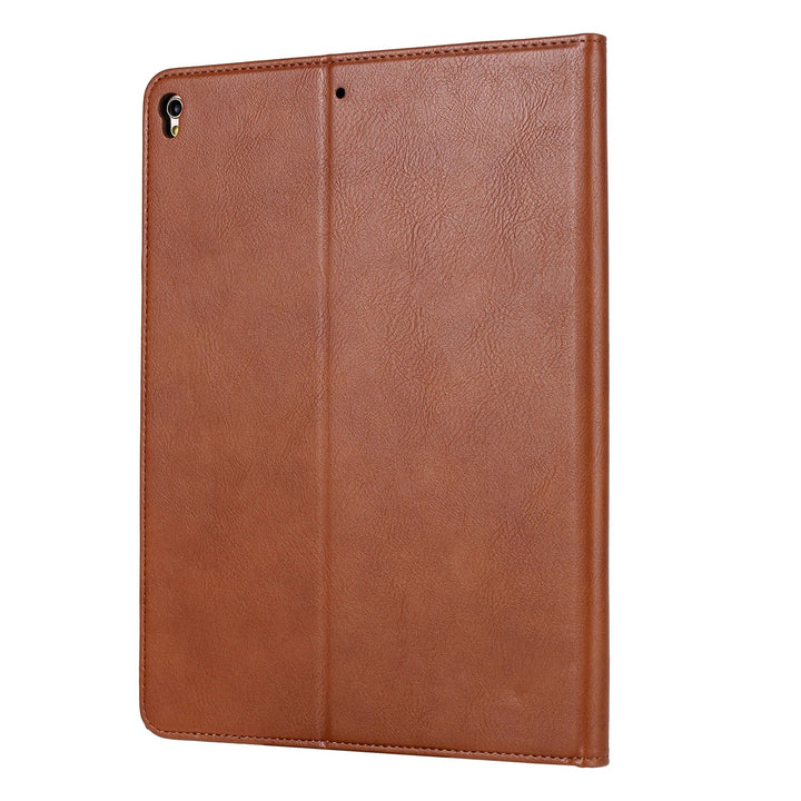 Skanto | Lær Flip Case for iPad 9.7 (2017-2018), 10.2 (7. / 8. generasjon), Air 2/3/4, Pro 9.7/10.5/11 - Vanntett, Støtsikker, Forretnings Tablet Case