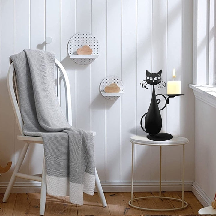Midnight Panther - Mystisk svart kattelysholder Skanto