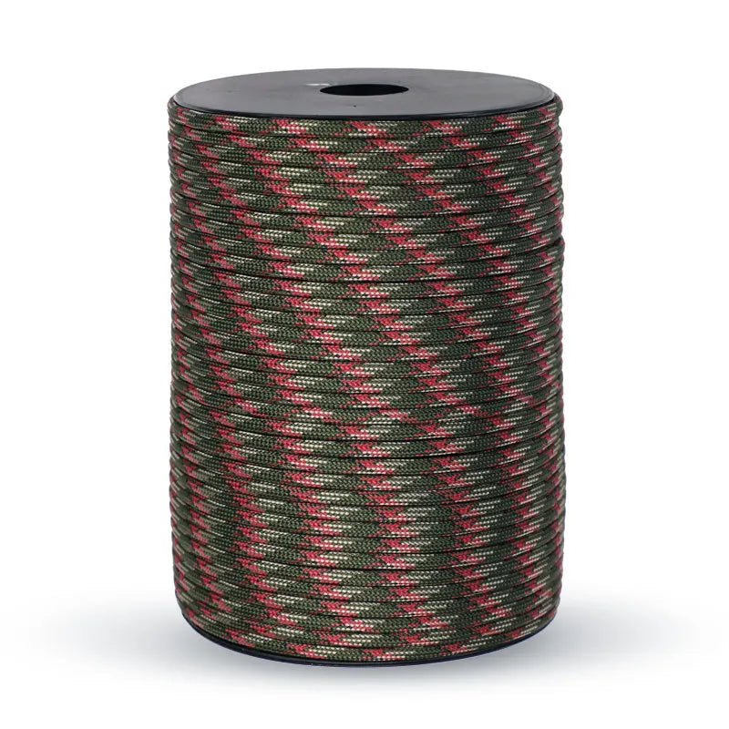 Skanto | 550 Militærstandard Paracord Seil: 100m 4mm Utendørs overlevelsesutstyr for fallskjerm, telt, lanyard, belte - 9-kjerne snor for camping & nødsituasjoner