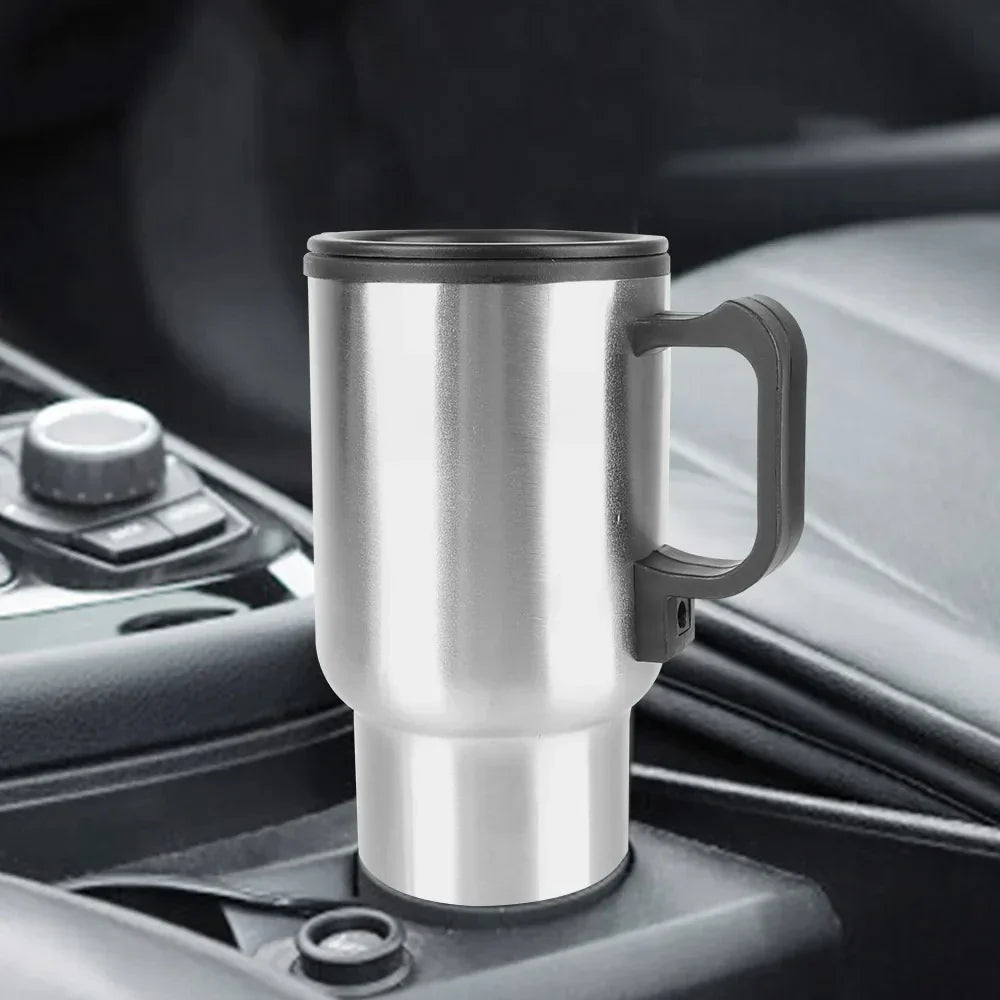 Skanto | 12V Elektrisk varmtvannskjele for bil - 450ml rustfritt stål termokopp for vann, kaffe, melk - Reiser & Camping