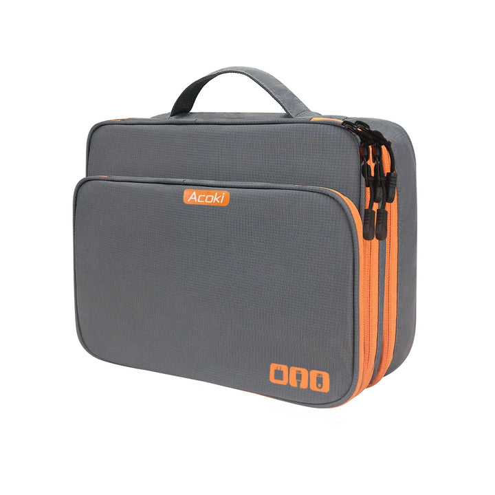 Skanto | Elektronikk Organisator TECHNIVO LayerPro | 3-Lags Kabelpose | Vanntett & Stor Volum | For iPad, Ladere & Tilbehør