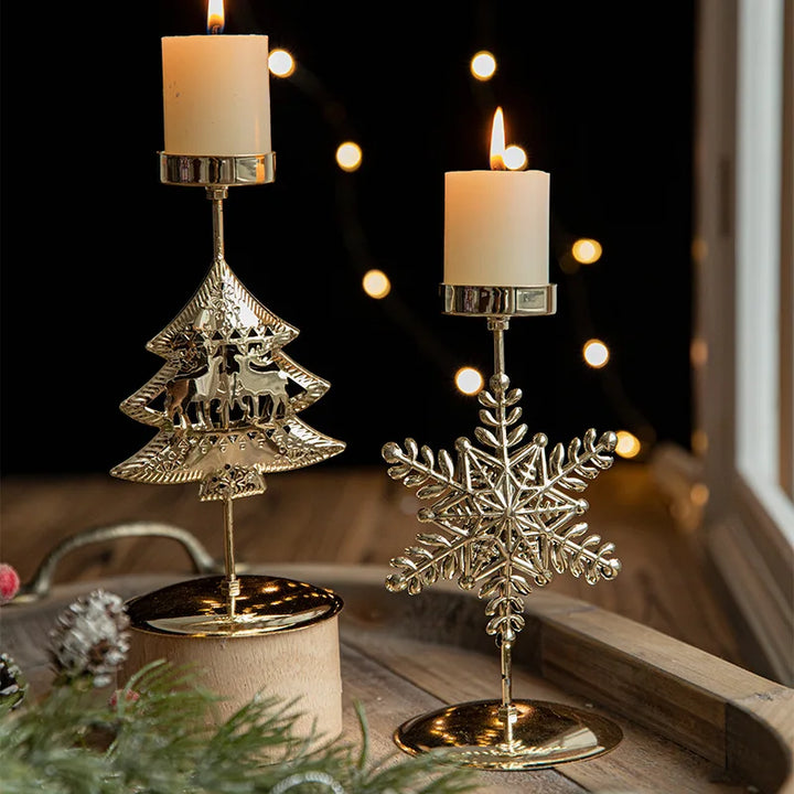 Julelysestaker - Stjerne- og juletredesign for festlig dekorasjon | Skanto