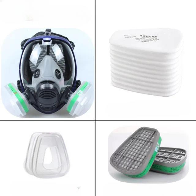 Skanto | Full Face Respirator Maske med Antidugg Linse og Industrielle Gassfiltre