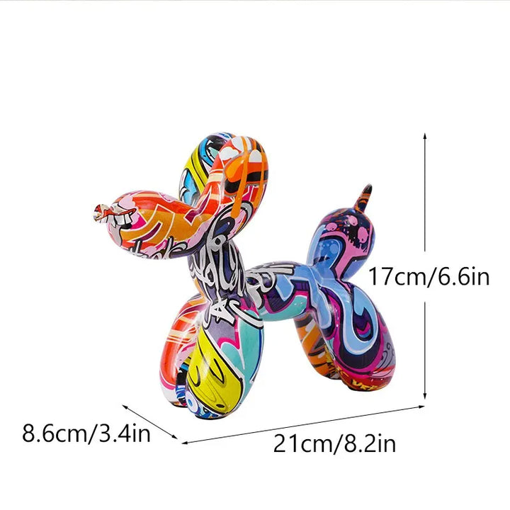 Fargerike Ballonghund Figurer Kunstneriske Graffiti Statuer for Stue Kaffe Bord Søte Trendy Smykker For Skrivebord Dekorasjon | Skanto