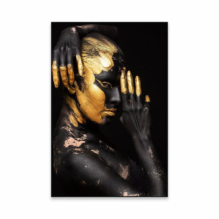 Golden Girl Fashion Veggkunst Fine Art Lerret Utskrifter Moderne Abstrakt Portrettbilder For Stue Soverom Boutique Salong Kunst Decor | Skanto